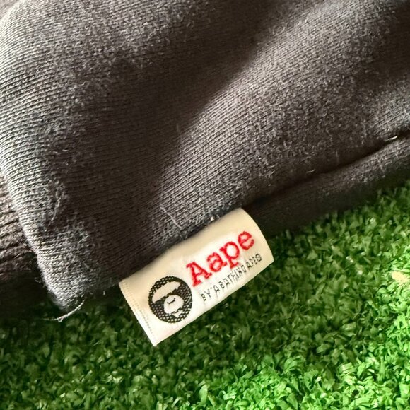 Aape by Bape Stripe and Stars Button Up Varsity Jacket Sweater Hoodie Size L - Picture 9 of 16